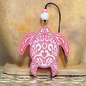 Tribal Turtle Car Freshie | Handmade Air Freshener || Rear View Mirror Fragrance Diffuser