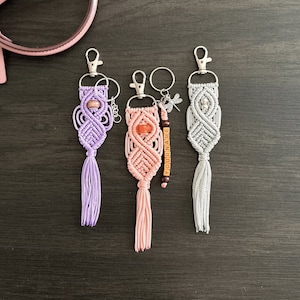 Personalized Macrame Euro Bead Keychain, Unique Wedding Favors, Backpack Tag Trendy Purse Lanyard Bag Decoration Charm, Gift For Her Ideas