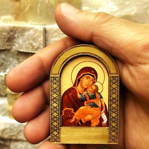 Personalized St. Mary Icon Plaque – Wooden Christian Icon – Catholic & Orthodox Icon – Christian Gift – Home Altar Religious Decor