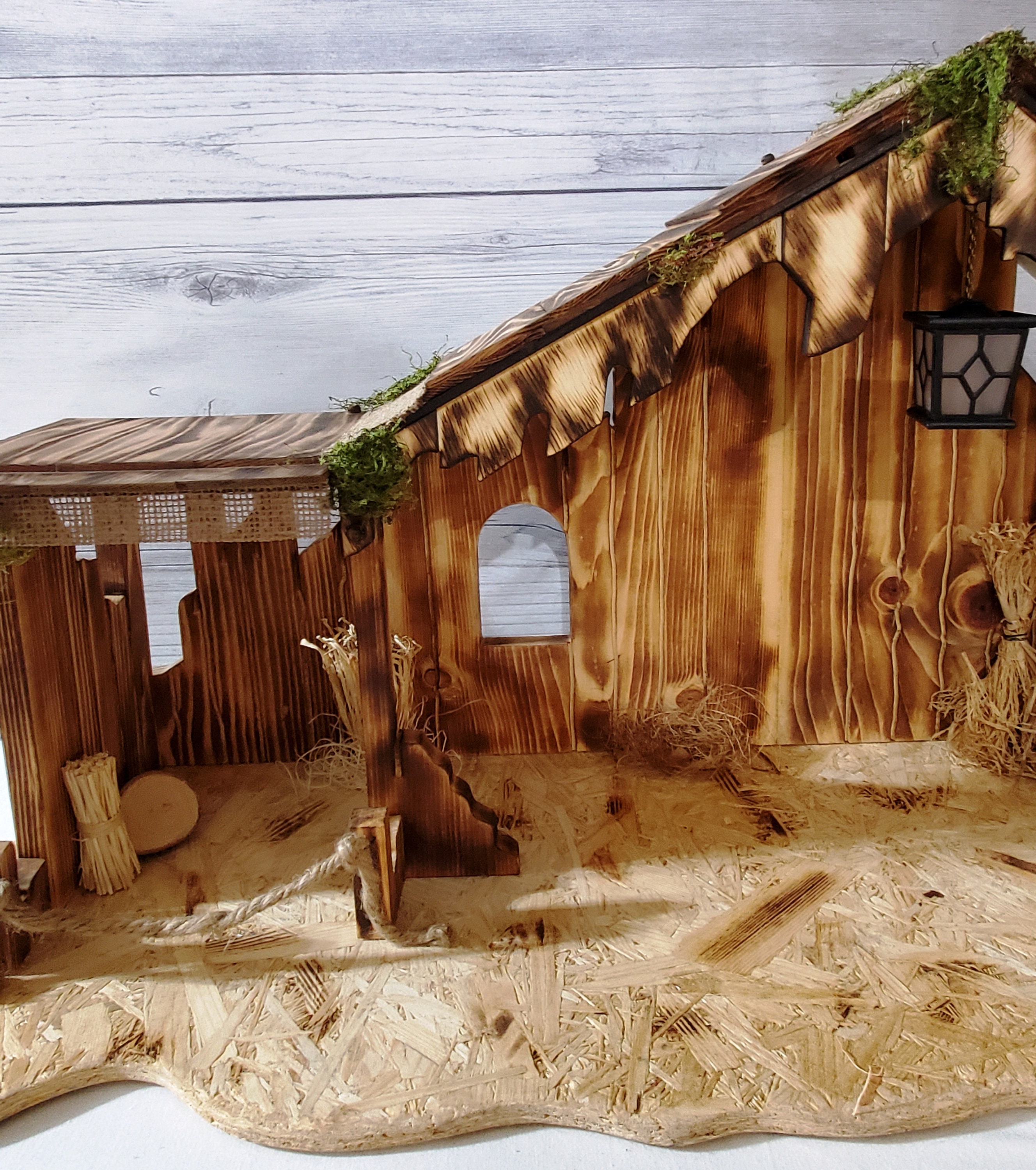 Nativity Manger stable for Nativitywood Nativity Stable Etsy