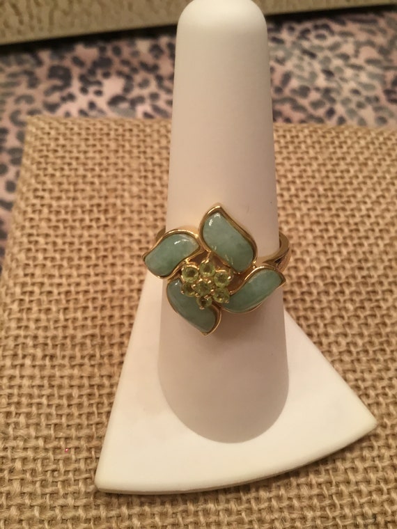 14k Jade Peridot ring