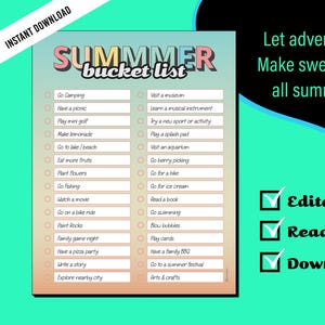Summer Bucket list