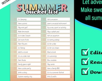 Summer Bucket list