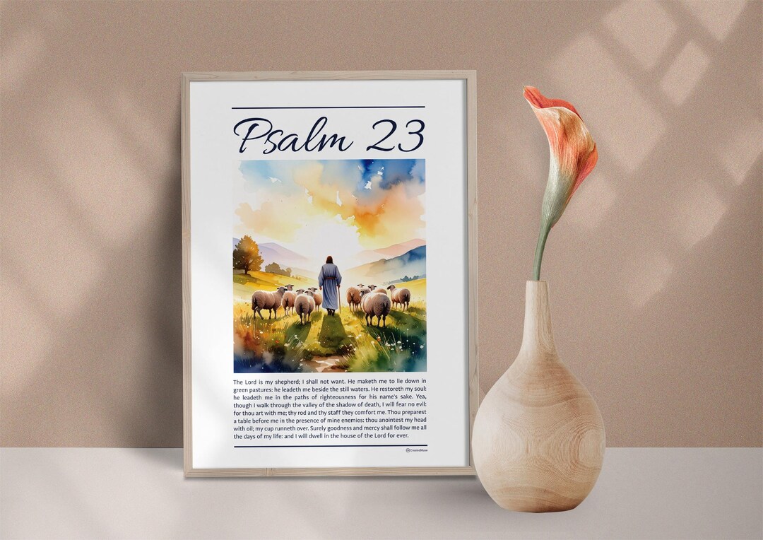 Psalm 23 Bible Verse Print: Trendy Christian Wall Art (digital Download ...