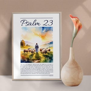 Psalm 23 Bible Verse Print: Trendy Christian Wall Art (Digital Download, PDF File)