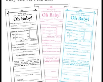 Baby Shower Mad Libs Printable Party Game