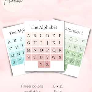 Rainbow Alphabet Poster, ABC Print, PRINTABLE Wall Art, Educational Wall Art, Kids Room Decor, Nursery Decor, Instant Download