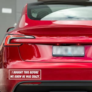 I Bought This Before We Knew He Was Crazy Bumper Sticker, Funny Vinyl Decal, Car Decal, Electric Car Decal