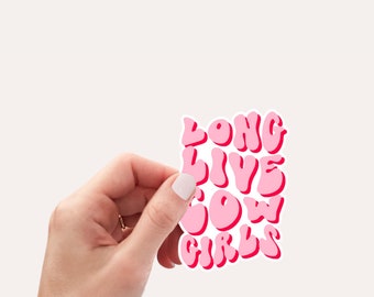 Long Live Cowgirls Pink Country Sticker, Western Cowgirl Trendy, Country Singer Rodeo Sticker, Gift for Her, Cute Western Wavy Text