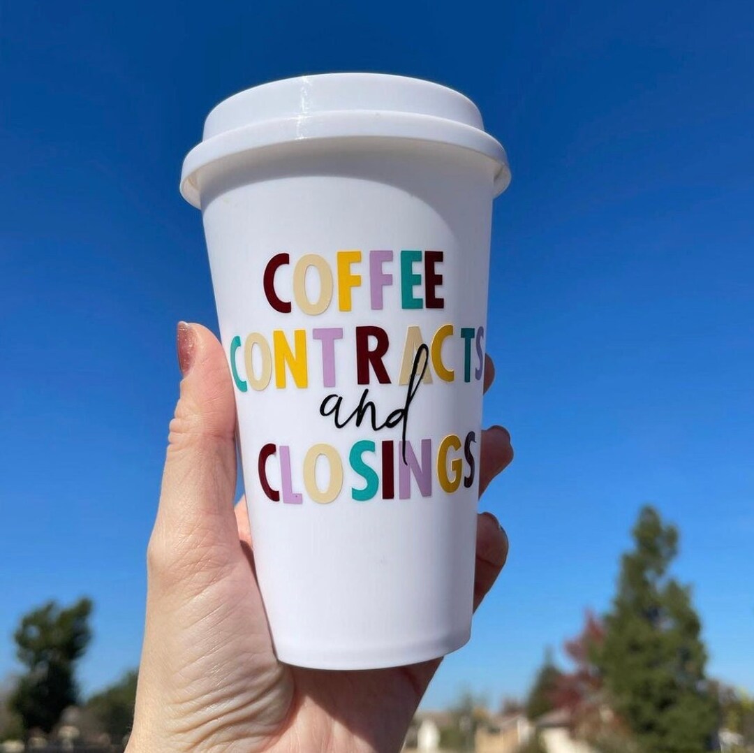 Coffee Contracts & Closings Travel Coffee Cup Etsy