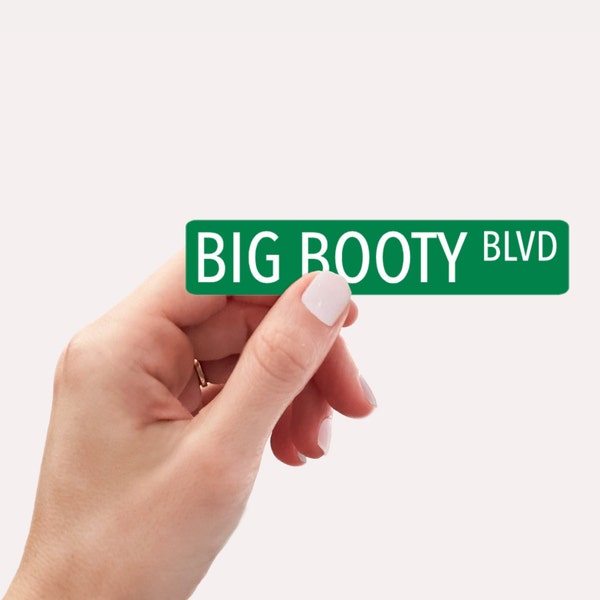 Big Booty Blvd Weight Lifting Sticker, Barbell, Powerlifting, Street Sign Gym Sticker | Water bottle, Notebook, Phone and Laptop Stickers