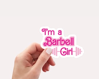 I'm A Barbell Girl Weight Lifting Sticker, Barbell, Powerlifting, Crossfit Gym Sticker | Water bottle, Notebook, Phone and Laptop Stickers