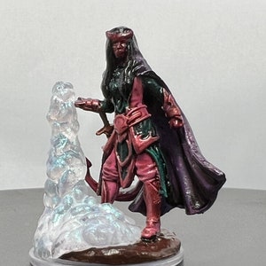 Female Tiefling Sorcerer Warlock Wizard Sorcerer Hand Painted Miniature Fire Dungeons Dragons D&D DND Pathfinder Role Playing Mini