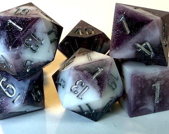 Handmade “Purple Sherbert” Sorcerer Wizard Warlock  Dice for RPG TTRPG, Dungeons & Dragons/Pathfinder