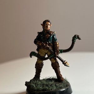 Female Elf Archer Ranger Rogue Fighter Ranger Hand Painted Miniature Dungeons Dragons D&D DND Pathfinder Role Playing Mini