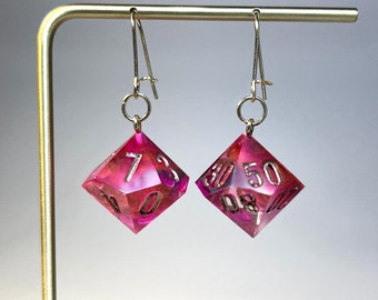 Dice Earring Set DND Dungeons and Dragons Pathfinder TTRPG Nerd Jewlery D20 Dice Set Dangle Earrings