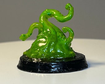 Gelatinous Cube Green Ooze Slime Monster Painted Miniature Dungeons Dragons D&D DND Role Playing Miniatures