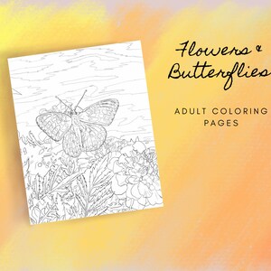 Butterflies and Flowers Coloring Set - Digital Download