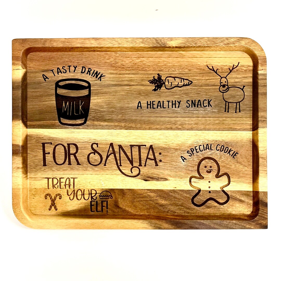 Large Santa Cookies and Milk Tray Christmas Tray Christmas Etsy