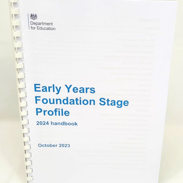 Handbook Early Years Foundation Stage Profile EYFS 2024 handbook.