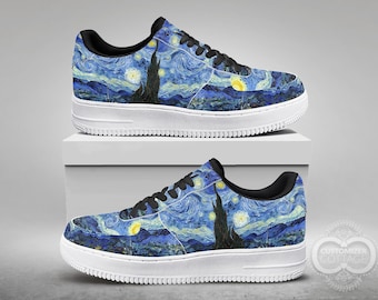 Starry Night painting, Custom Made Streetwear Low Top Shoes