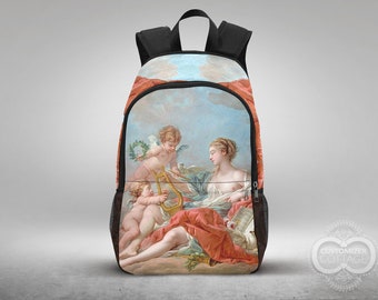 Allegory of Music - François Boucher painting, Custom Made Backpack