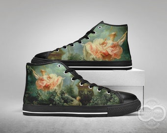 The Swing - Joean Honoré Fragonard painting, Custom Made Black or White Shoes