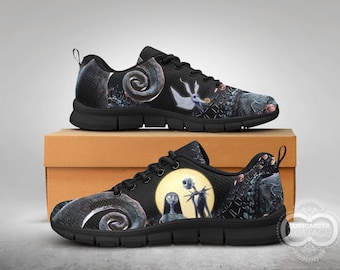 La pesadilla de Jack y Sally, zapatillas deportivas personalizadas (negras o blancas)