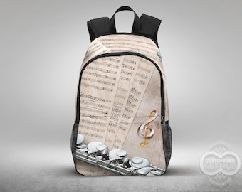 Flute with Sheet Music, Custom Made Backpack