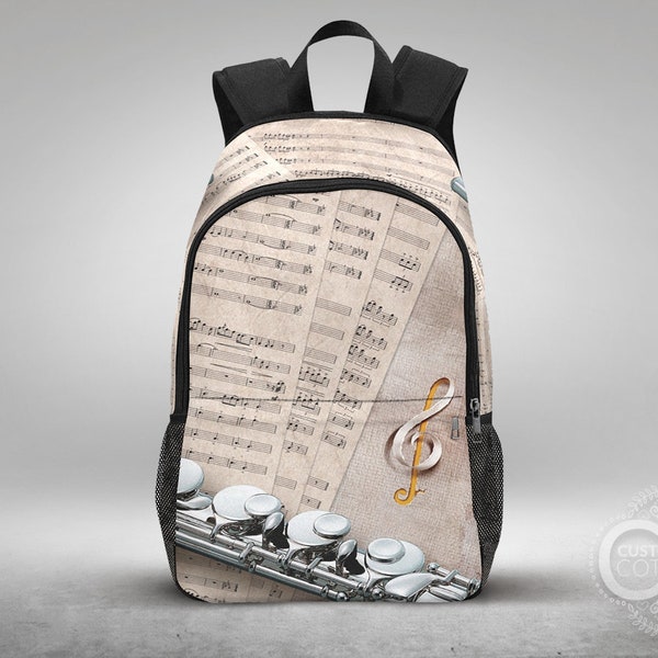 Flute with Sheet Music, Custom Made Backpack