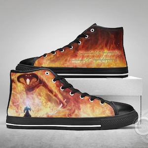 Fight of The Wizard Custom Made Black Shoes