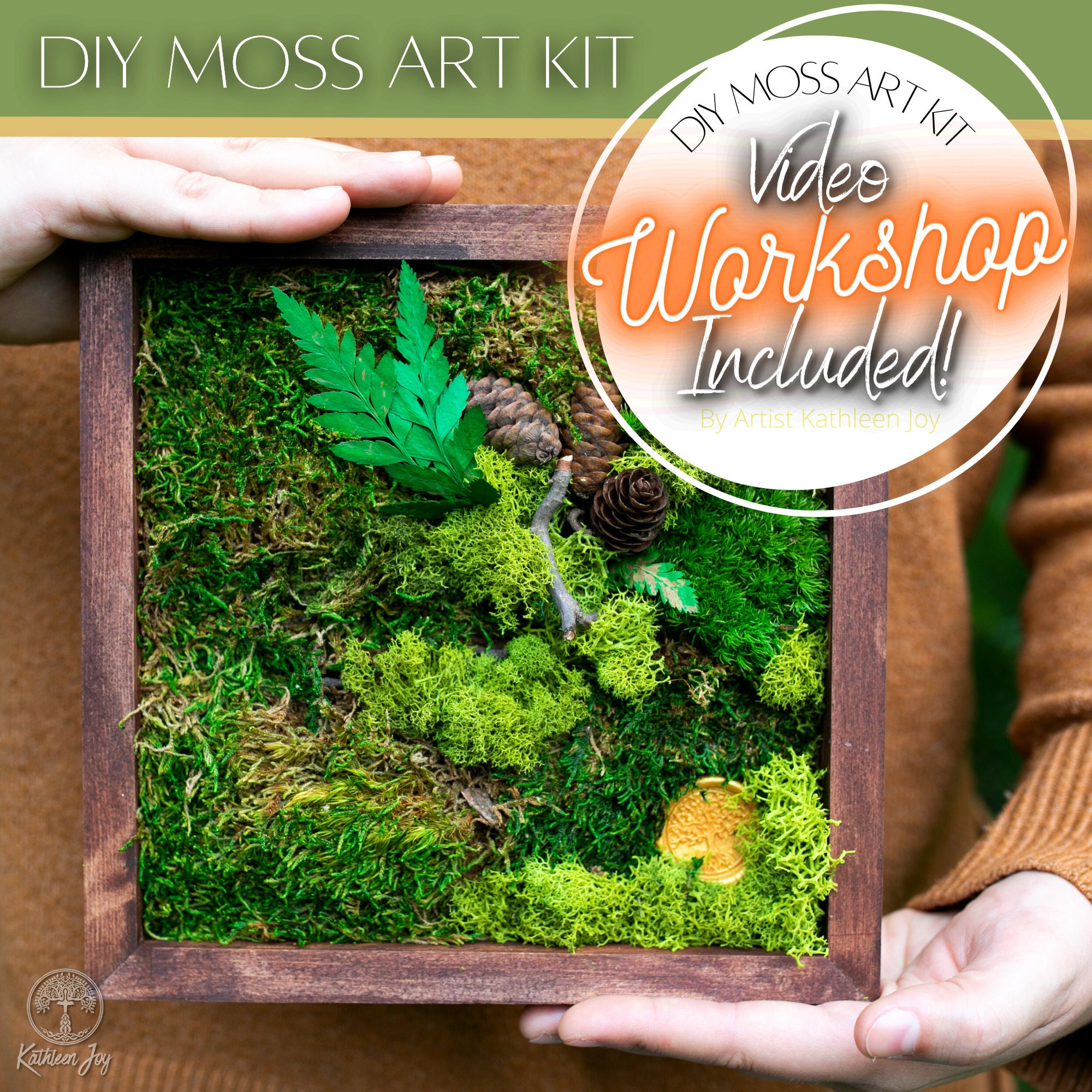 DIY Moss Wall Art, Online class & kit