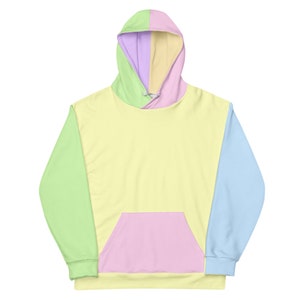 Pastel Color Block Hoodie Etsy UK
