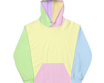 Color Block Pastel Hoodie, adult hoodie, custom hoodie, pink hoodie, pastel sweatshirt, mens hoodie, womens hoodie, custom hoodie, purple