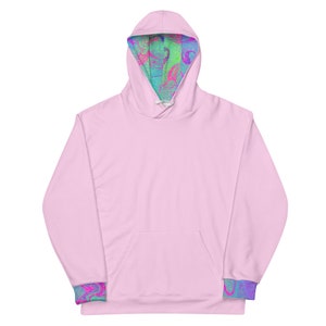 Pink Colored Cuff Unisex Hoodie