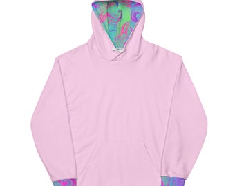 Pink Colored Cuff Unisex Hoodie