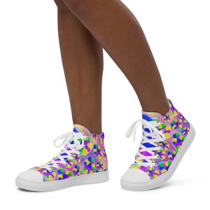 Puff Balls Women’s high top canvas, canvas hi tops, converse, womens gifts, colorful high tops, running shoes, canvas sneakers, womens gifts