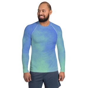 Blue & Green Men&#39;s Rash Guard