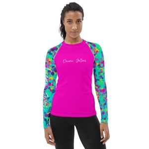 Confetti Sleeve Pink Rash Guard Shirt