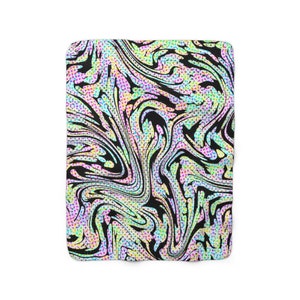 Comic Neon Dots Sherpa Fleece Blanket