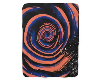 Coral Swirl Sherpa Fleece Blanket