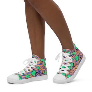 Jellyfish Women’s high top canvas shoes, beach shoes, hitops,hi-tops, canvas high tops, sneakers, footwear, converse, women’s high top canva