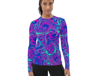 Purple Swirl Women's Rash Guard