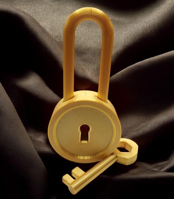 Hello Neighbor Gold Lock and Key 3D Printed Pretend Play Set