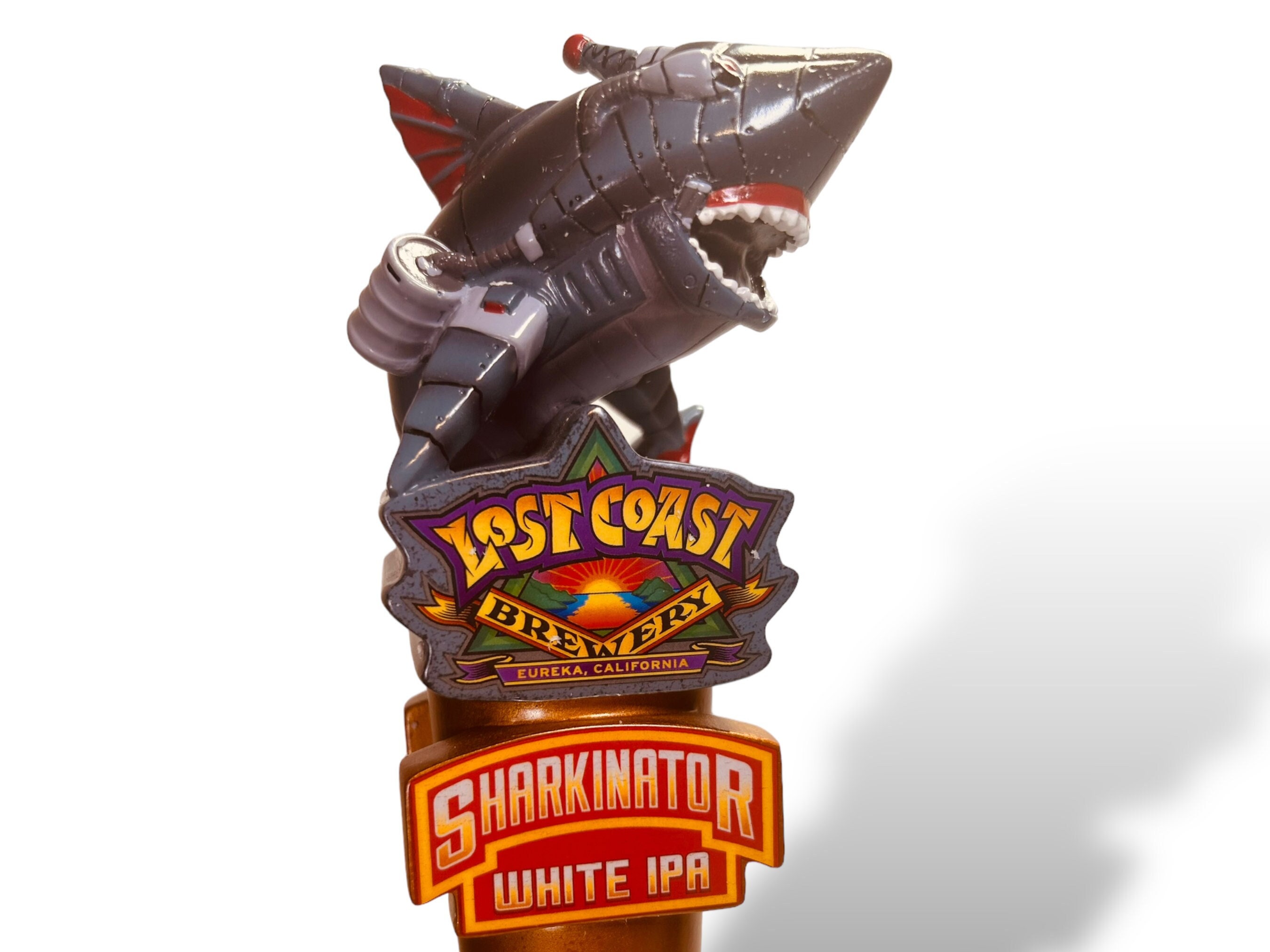 Beer Tap Handle - Lost Coast Brewery SHARKINATOR White IPA, Eureka California, beer tap handle -  10.5” New In Box