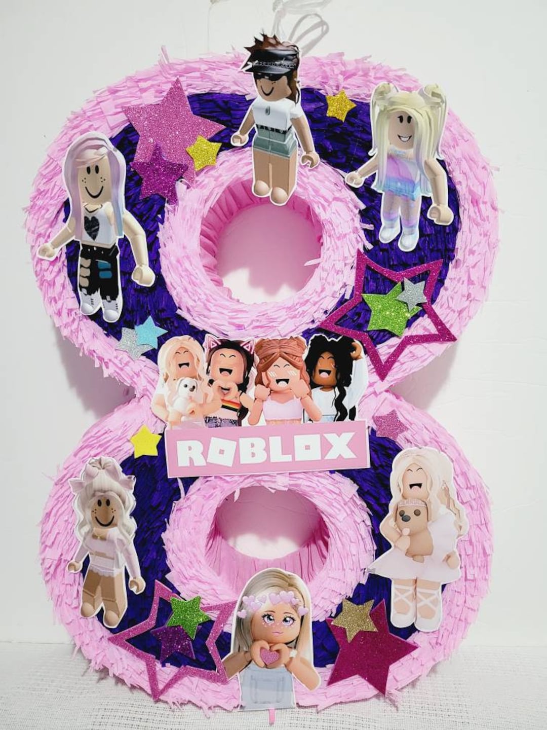 Topo de Bolo - Roblox Rosa - Decoração para Bolo - Topper Personalizado -  Meninas - Only Girls