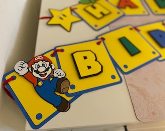 Super Mario Brothers Inspired Birthday Banner