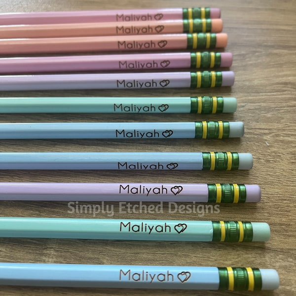 Personalized Pencils | Engraved Pencils | Back to School | 12 Pack Pencils | Ticonderoga Pencils | Custom Engraved Pencils | Pre-sharpened
