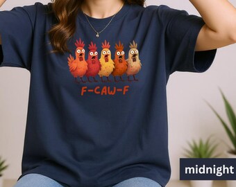 Comfort Colors F-CAW-F Chicken Shirt | Vintage Soft Poultry Farmer Tee For Women, Farm Life Flock Top, Funny Mother's Day Apparel