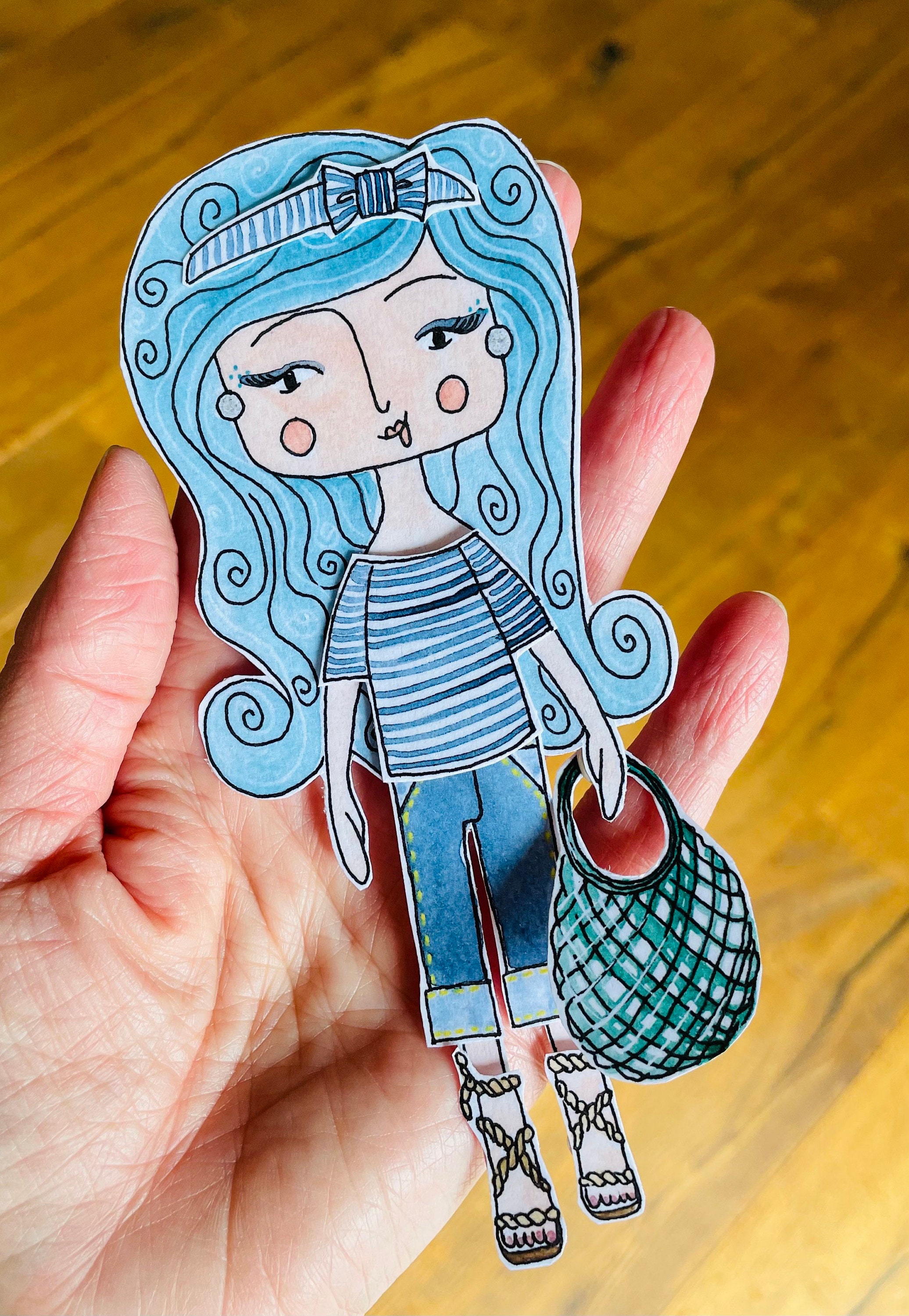 Laminated Paper Doll Shelly Boatman Ready to Cut Out Art Etsy